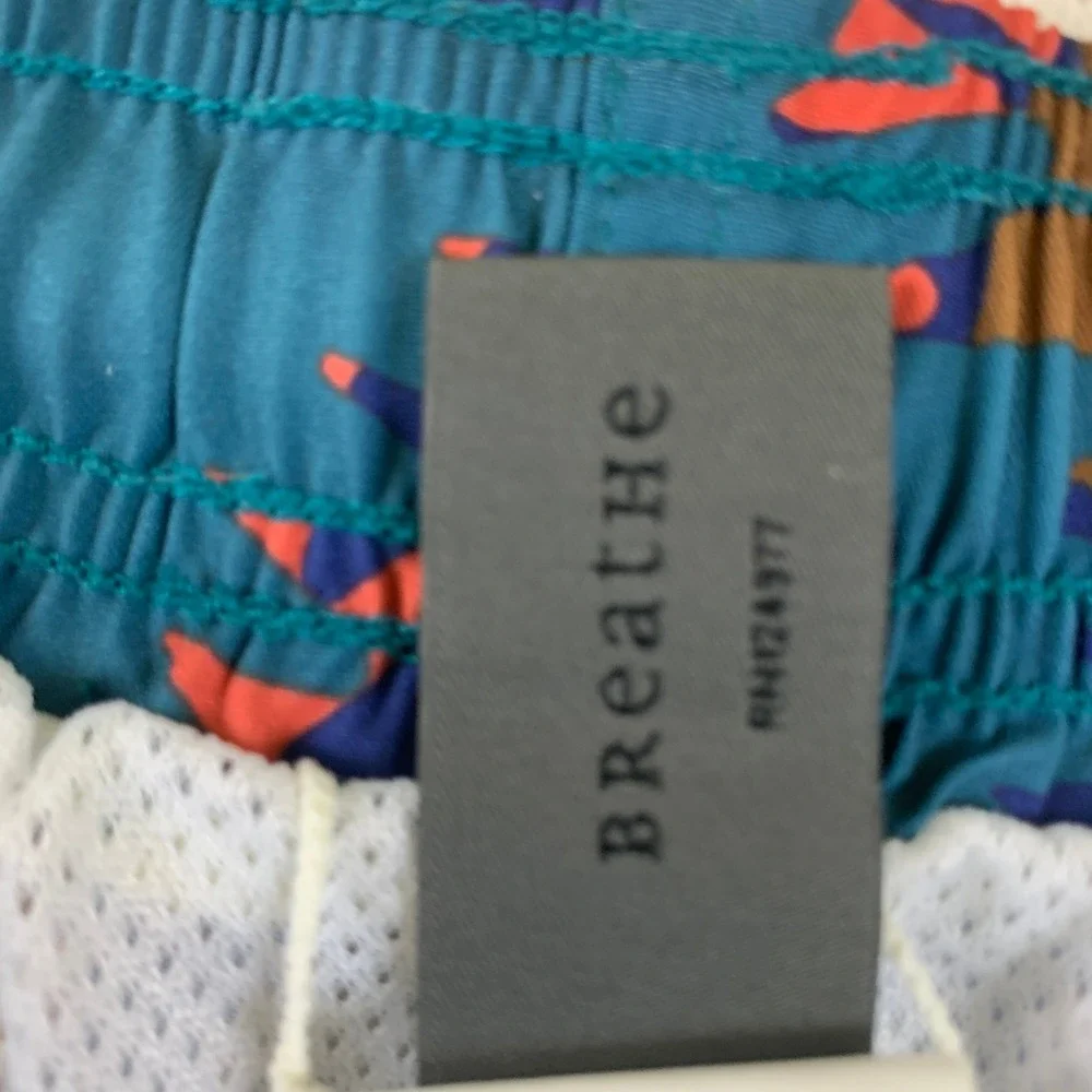 Prana Breathe Mens XL‎ Board Shorts Teal Coral Tropical Palm Print M31210627